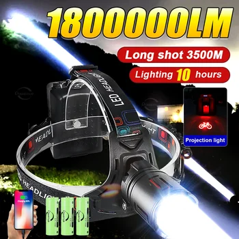2024 매우 강력한 LED 전조등 슈퍼 밝은 장거리 헤드 손전등 USB 충전식 헤드 토치 낚시 사냥 헤드 라이트