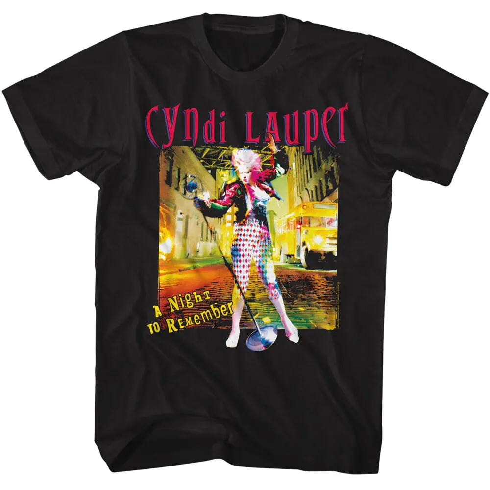 

Футболка Cyndi Lauper с лицензией A NIGHT TO REMEMBER, поп-музыка, черный хлопок