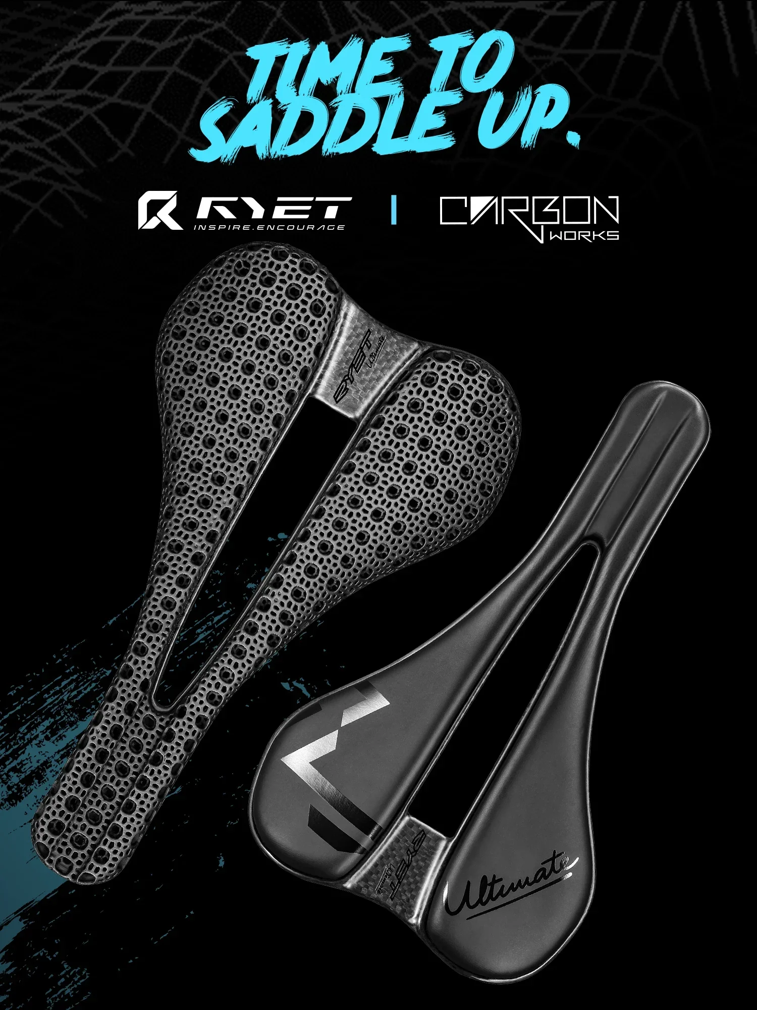 AliExpress NONE 2025 RYET 3D Printed Carbon Bike Saddle 140mm 7x9cm Triathlon Road MTB Gravel Cycling Lightweight EVA Cushion Seat