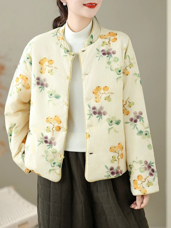 

Artistic Sle Double-Sided Wear Cotton Jaet Women's Faion Winter Warm Coat with kets Bule Design Thiened Long Sve