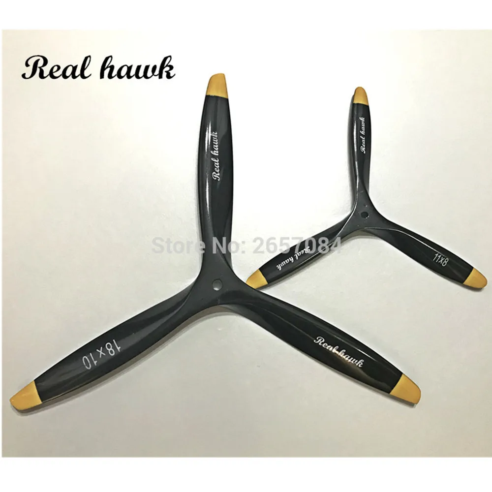 3 Blade 19x6/19x8/19x10 CCW or CW Black Wooden Propeller High Quality For Scale RC Gas Airplane Model RC parts