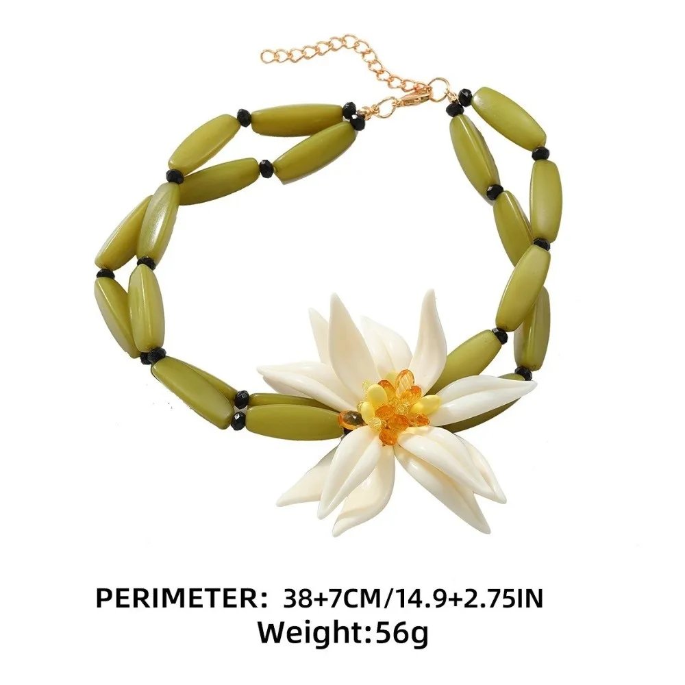 Ювелирные изделия ручной работы с лепестками цветов, преувеличенный дизайн, материал из смолы, ювелирные изделия с PVD-покрытием, цветочный дизайн, модный стиль