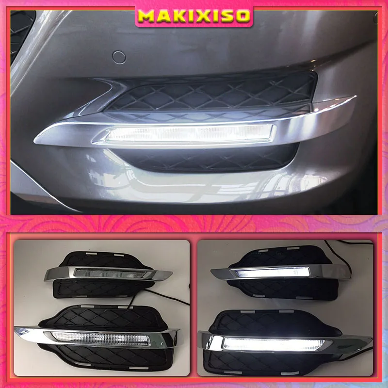 For Mercedes Benz W204 GLK300 GLK350 GLK500 2013 2014 2015 2016 LED DRL Daytime Running Lights Daylight Fog Lamp