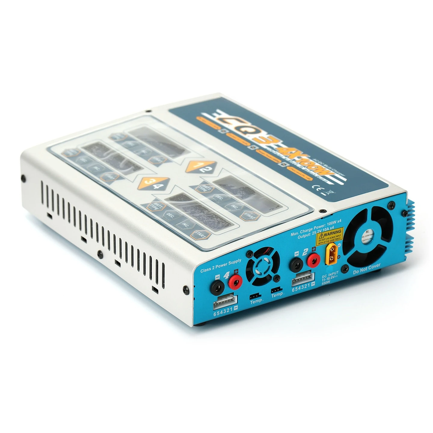 CQ3 Balance Charger 4-Port Independent 100W Each 1-6S HV LiPo LiHv RC Drone Aircraft Smart Fast Charge Storage Mode