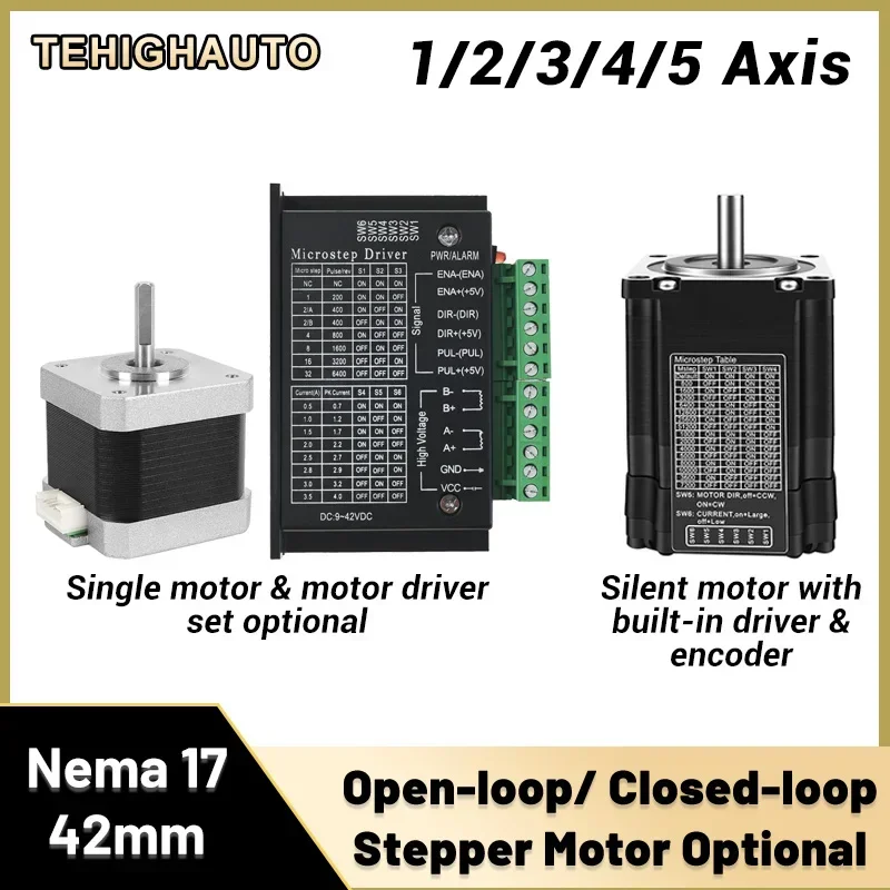 

Nema17 42mm Stepper Motor 1/2/3/4/5 Axis Integrated Closed-Loop Motor Driver Silent Encoder Motor 0.28~7Nm for Diy 3D Printer