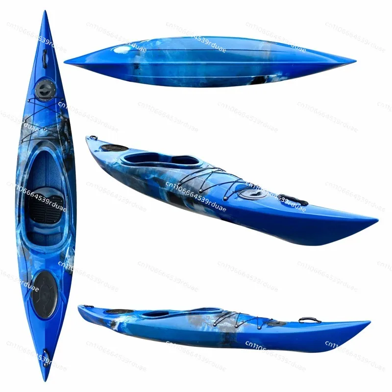 Ocean Boat Kayaking Single Stable Surfing Fitness Canoe Plastic Boat Cockpit Outdoor Sports Club