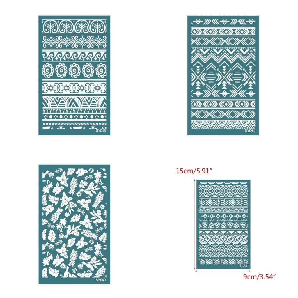 

G6KF Геометрический шелковый трафарет для печати на бумаге глиняной бумаги глиняная серьга DIY