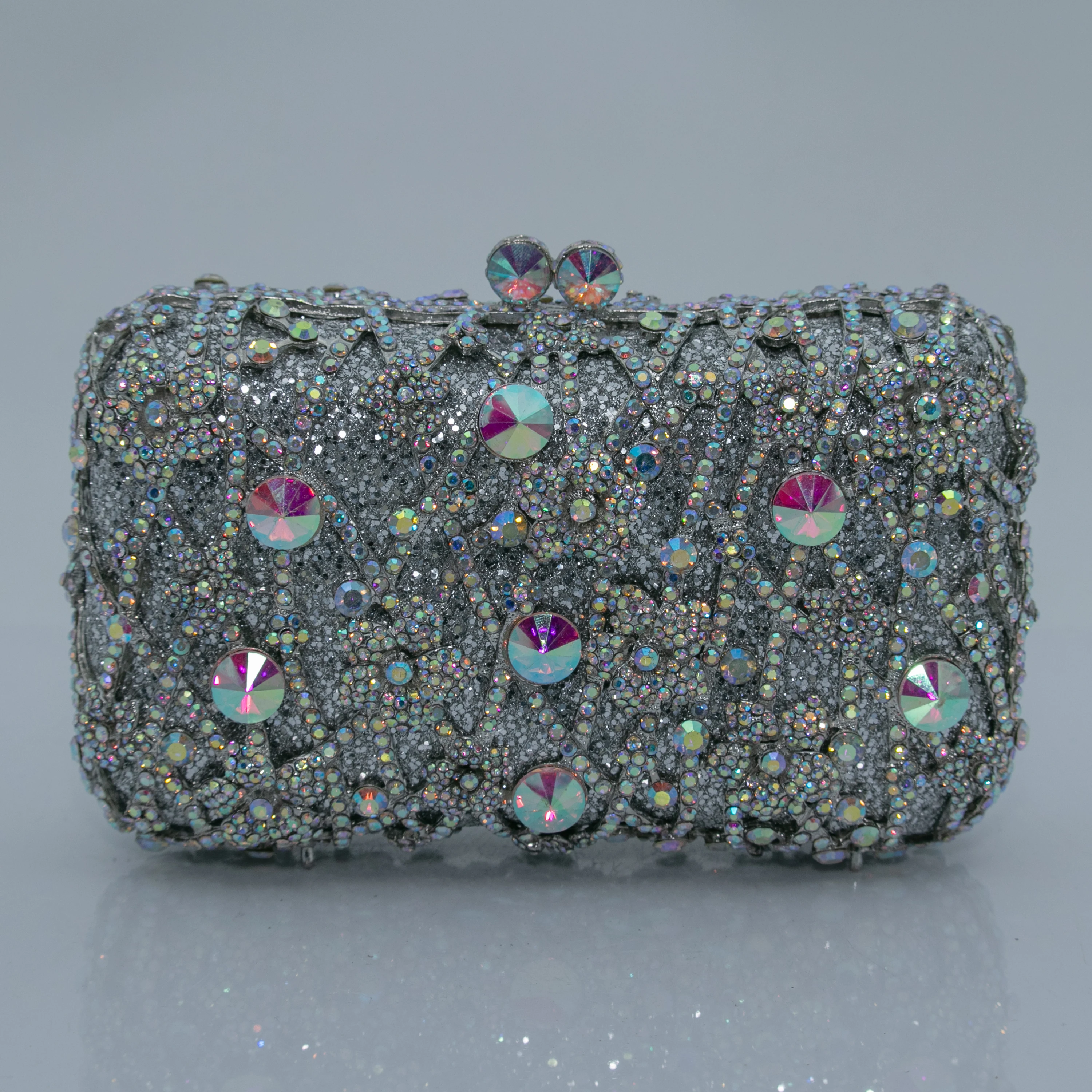Bolso de mano multicolor azul/amarillo/blanco con cristales de diamante y diamantes de imitación para mujer, cartera de alta calidad para teléfono, el mejor bolso de fiesta