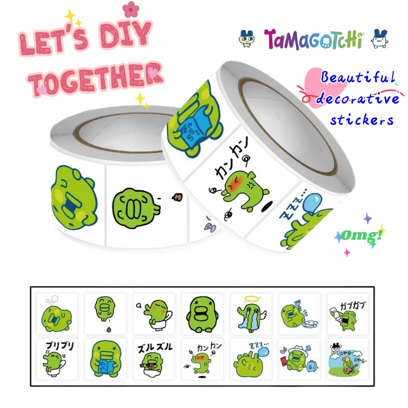 Tamagotchi Kuchipatchi High-Style Curly Stickers Creative Cute Pattern Decoration for Phone Cases Thermos Bicycles DIY Stickers