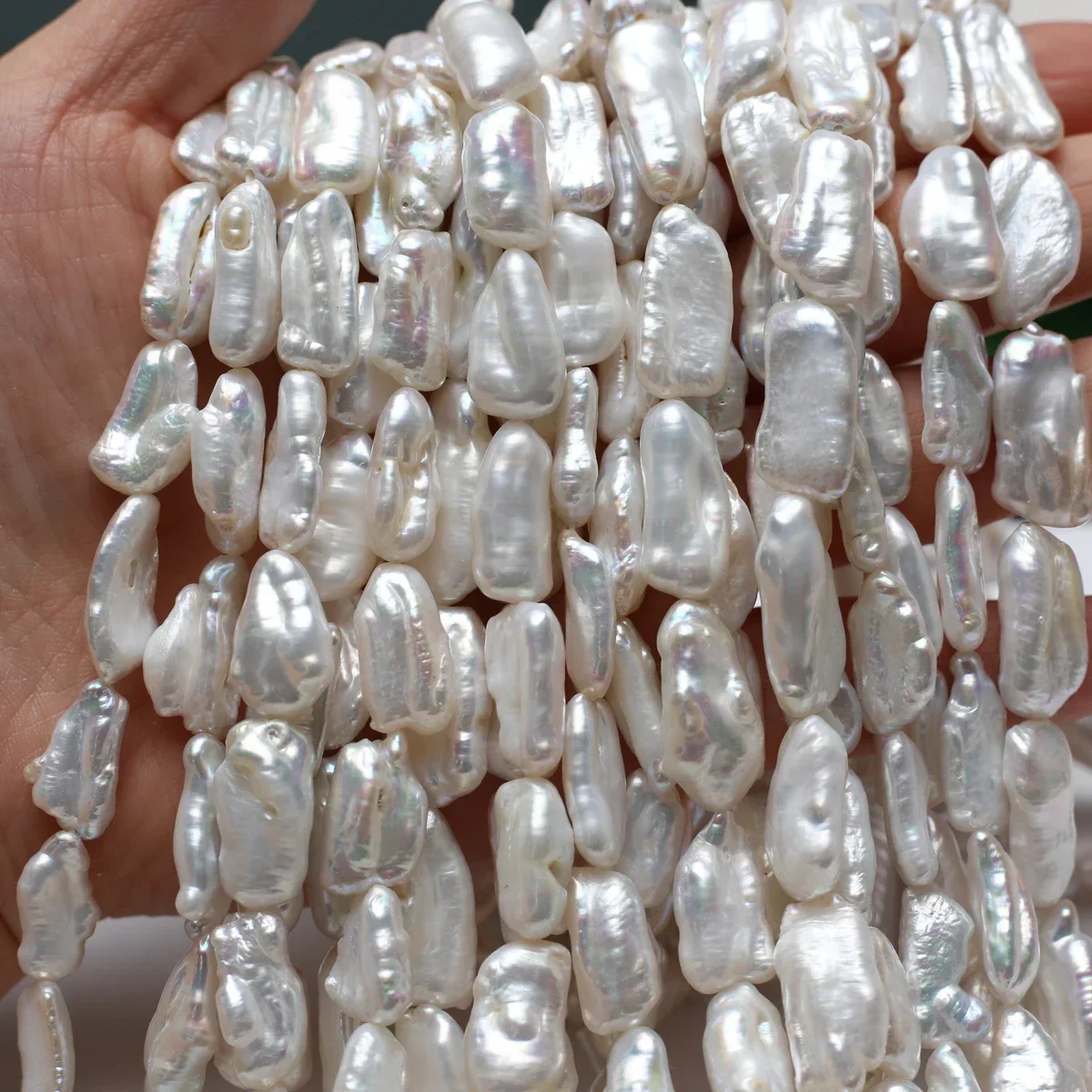 7x18-8x20mm 4A Uniform Size Natural Freshwater Pearl Baroque Pipa Bead Women Gift Jewelry Make DIY Necklace Bracelet Accessories