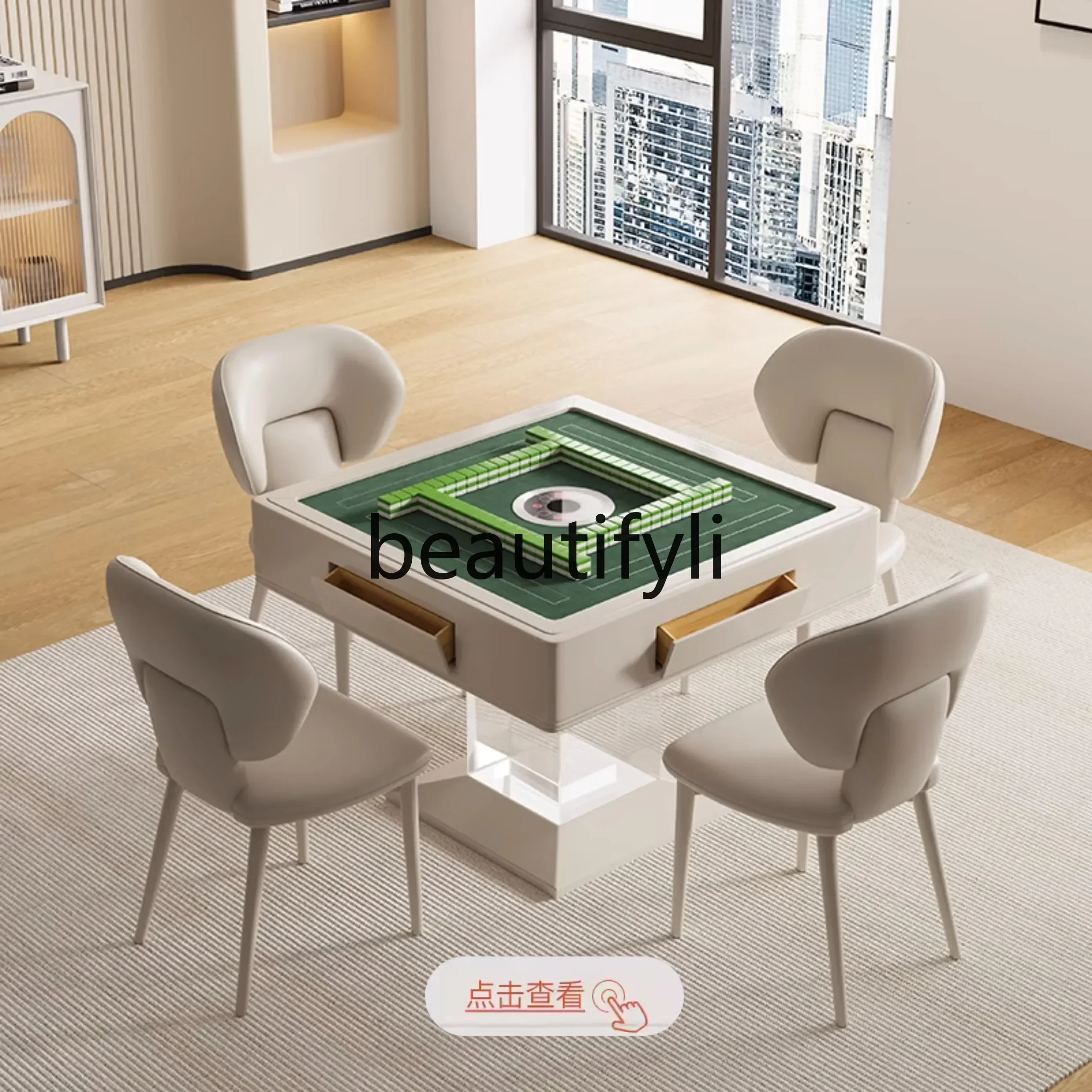 طاولة طعام فاخرة وخفيفة الوزن من LXAutomatic، طاولة طعام مدمجة مزدوجة الأغراض ومتعددة الوظائف وصامتة قابلة للطي، طاولة مستديرةSSS