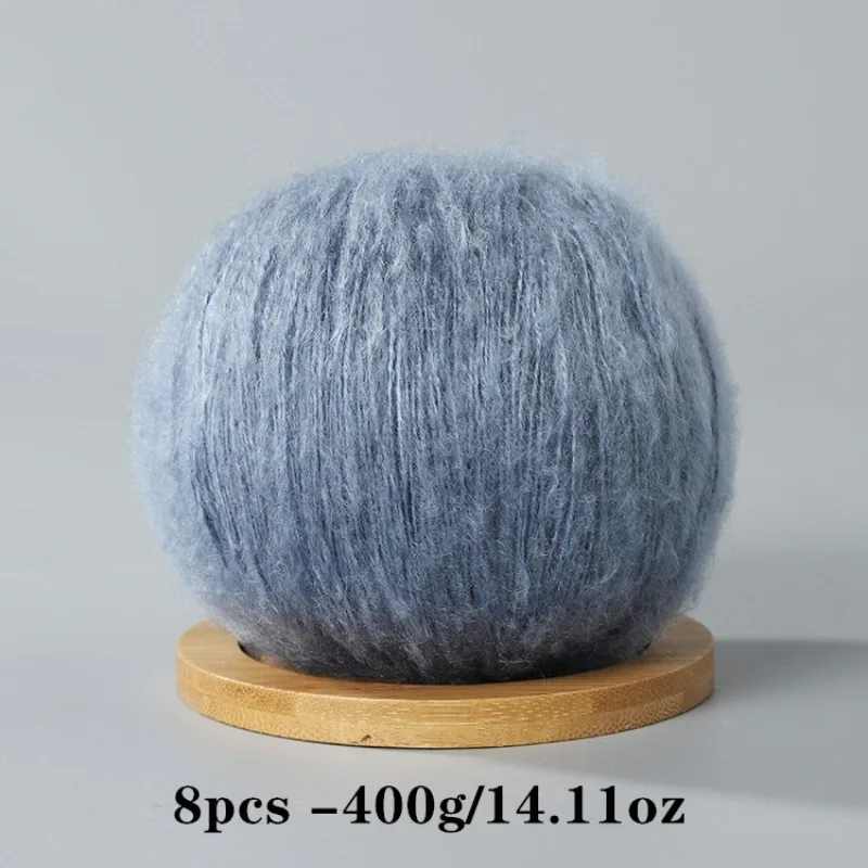 8 Stück 400 g Mohair-Garn zum Häkeln und Stricken, DIY-Haustierspielzeug, DIY-Handwerk, weich, bequem, hautfreundlich, Frühling und Sommer