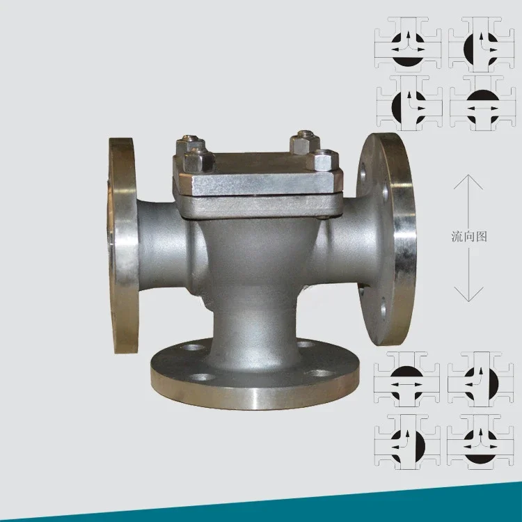 

Q45F-16P DN80 stainless steel three-way T-flange ball valve