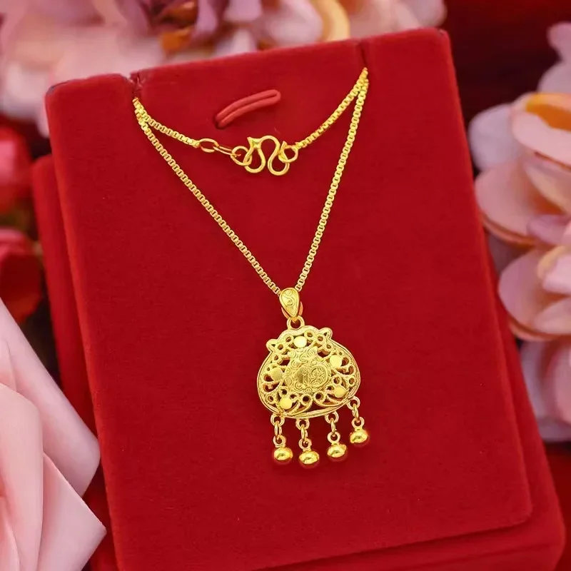 9999 real gold 24K yellow gold Hollow-out Fuzi Pendant Boutique