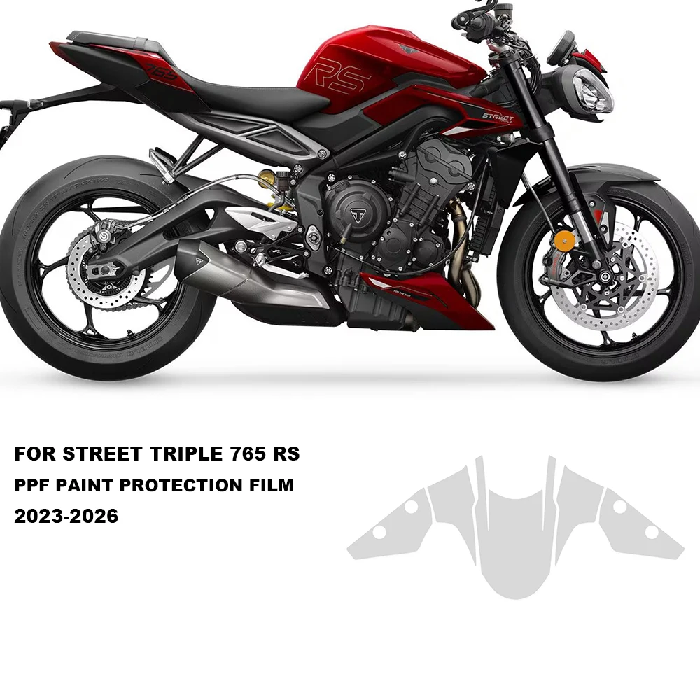 

For STREET TRIPLE 765 RS 2023-2026 PPF Motorcycle TPU Transparent Anti-skid Protective Film Anti-UV Paint Protection Film