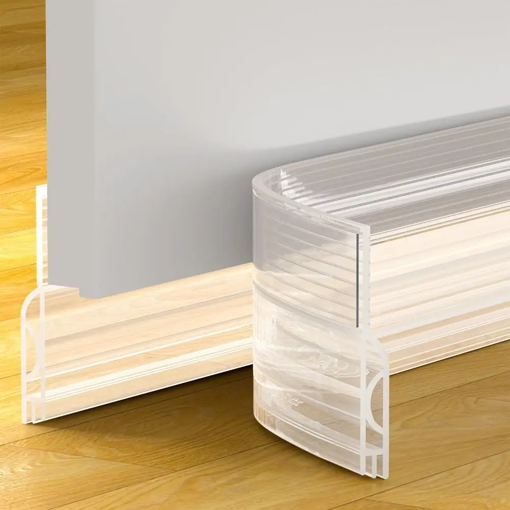 

100cm Door Draft Stopper Self-adhesive Transparent Door Bottom Sealing Strip Soundproof Insect Prevention Weather Stripping