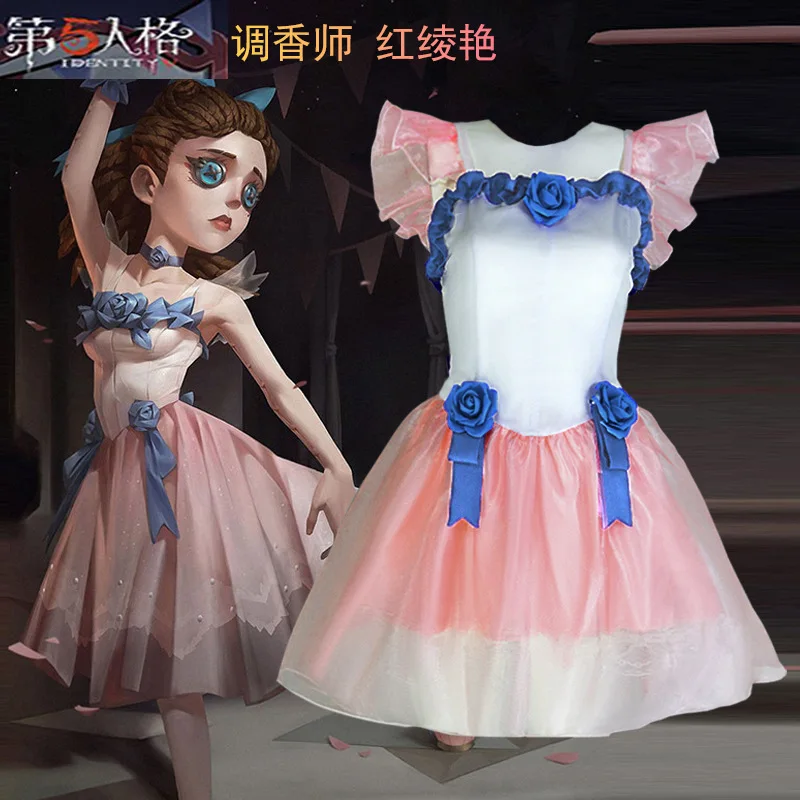 

Fifth Bard Cosplay Costume Diamond Red Adult Gown Outfit Game Women's Clothing Set Complete Colorful Anime Cosplay Costume