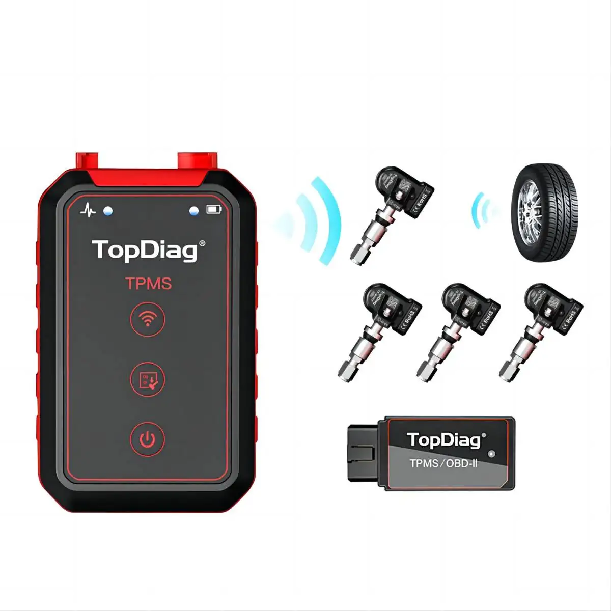 TopDiag PS001 Universal TPMS Auto Sensors Tire Pressure Monitoring System Tpms Sensor For Honda Toyota Nissan Mazda Program Tool