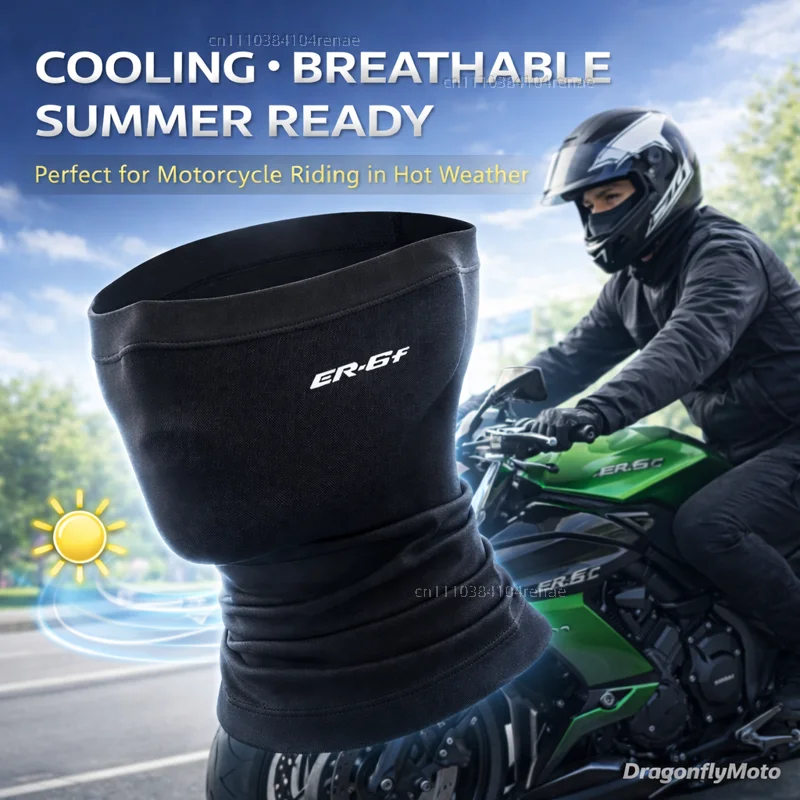 

Для мотоциклов Kawasaki ER-6F ER6F 2009-2016 ER6 F 2015 2014 2013: Ветрозащитная летняя маска-балаклава для лица и шеи, дышащая, с логотипом