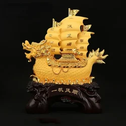 Chinese Style Sailing Sailboat Decoration Large Dragon Boat  Office Living Room Decoration Housewarming Opening Gift