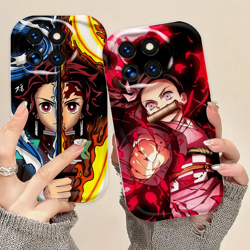 Demon Slayer Japanese Anime For Xiaomi Mi 14 12 12T 11 Lite Poco M6 X6 X5 X4 X3 Pro GT NFC 5G Wave Oil Cover Phone Case