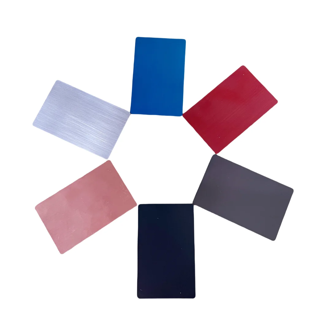 Customized inquiry Wholesale Custom Brush Blank Metal Business Cards 0.8MM for Laser Engraving