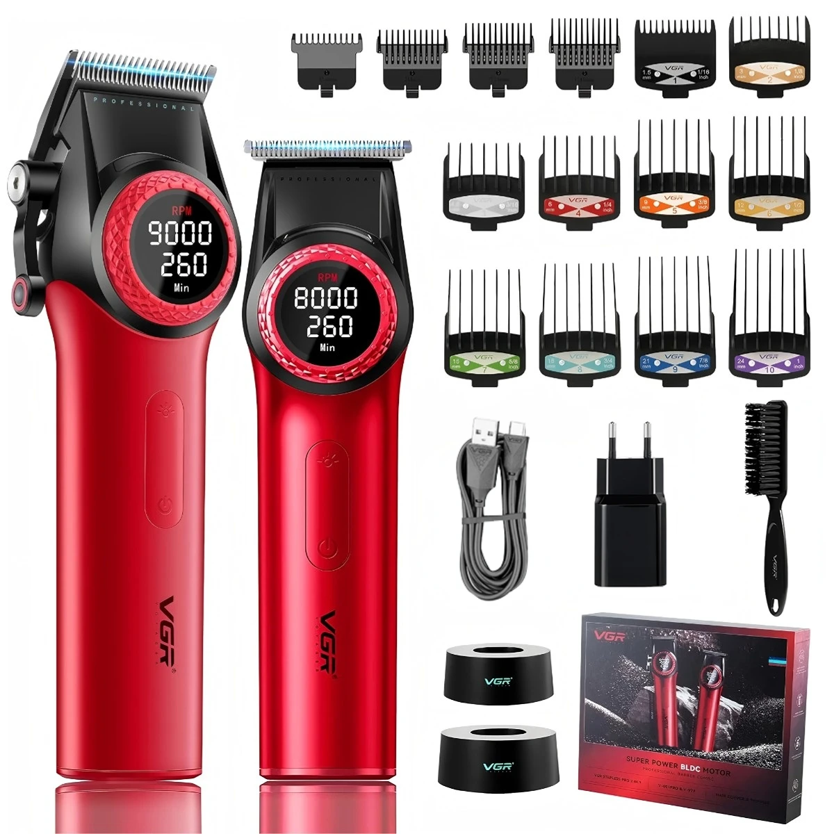 

VGR триммер для мужчин машинка для стрижки Машинка для стрижки волос Профессиональная Триммер для волос Электрическая Машинка для стрижки волос Беспроводная Парикмахерская Металлическая Триммер для мужчин V-001 V-977