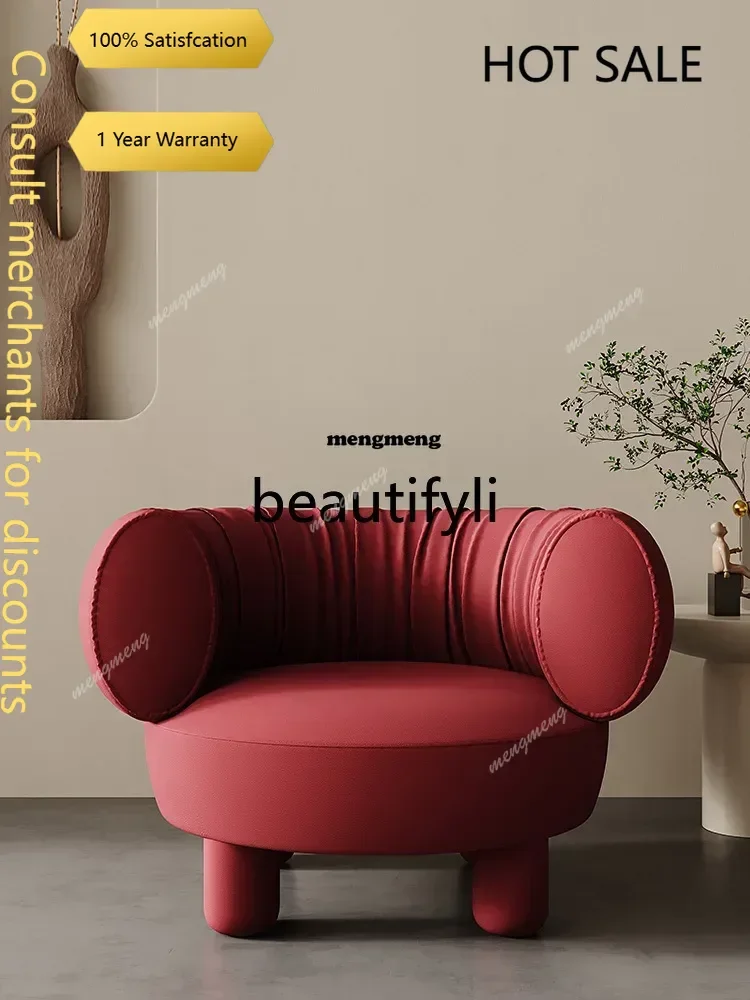 D5556 Single sofa fabric leisure chair Italian light luxury teddy velvet