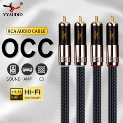 RCA przewód Stereo 2RCA do 2 RCA z męskiego na męskie kabel Audio do kina domowego HD TV wzmacniacze pozłacane kabel Audio RCA 2m 3m 5m