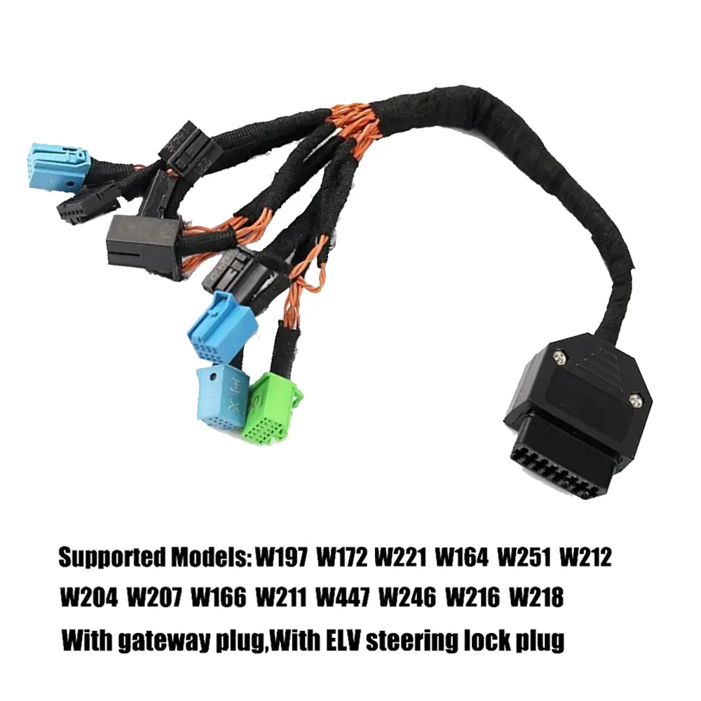 

Кабель-жгут для тестирования платформы 9-в-1, кабель для тестирования ELV-замков для Mercedes-Benz, жгут проводов для сопряжения ключей/ремонта рулевого замка 9-в-1