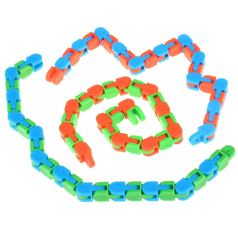 엉뚱한 트랙 스냅 앤 클릭 피젯 스트레스 방지 체인, 불안 스트레스 해소 감각 장난감, ADHD 어린이 성인