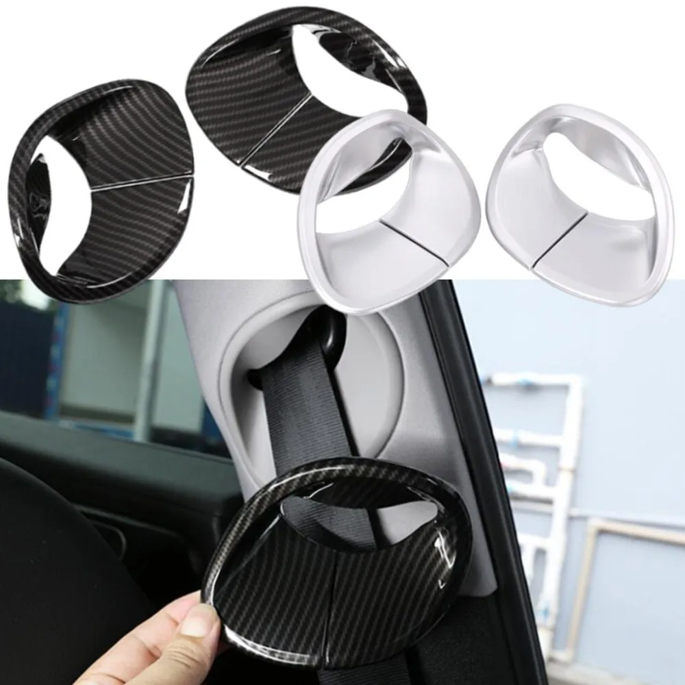

2PCS ABS Car Styling Seat Safety Belt Decoration Cover Cap B Column Seat Belt Trim Accessories For Alfa Romeo Giulia 2017-2020