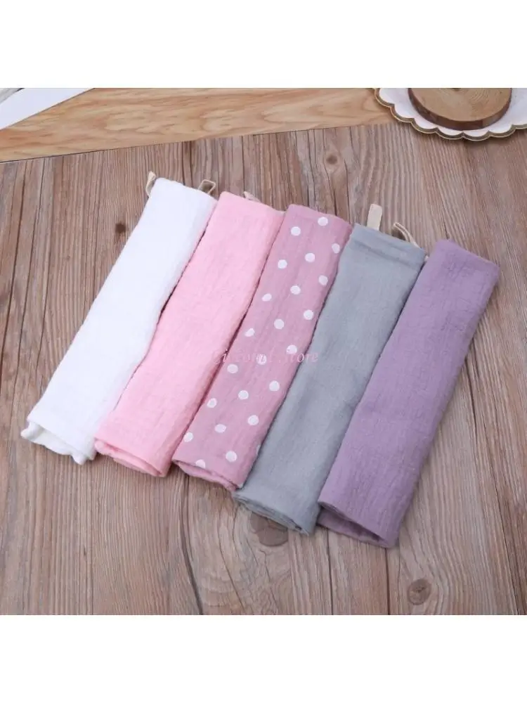 Y1UB 5x ملابس تجشؤ الأطفال 2 طبقة مناديل الشاش منديل وشاح مناديل اللعاب #1