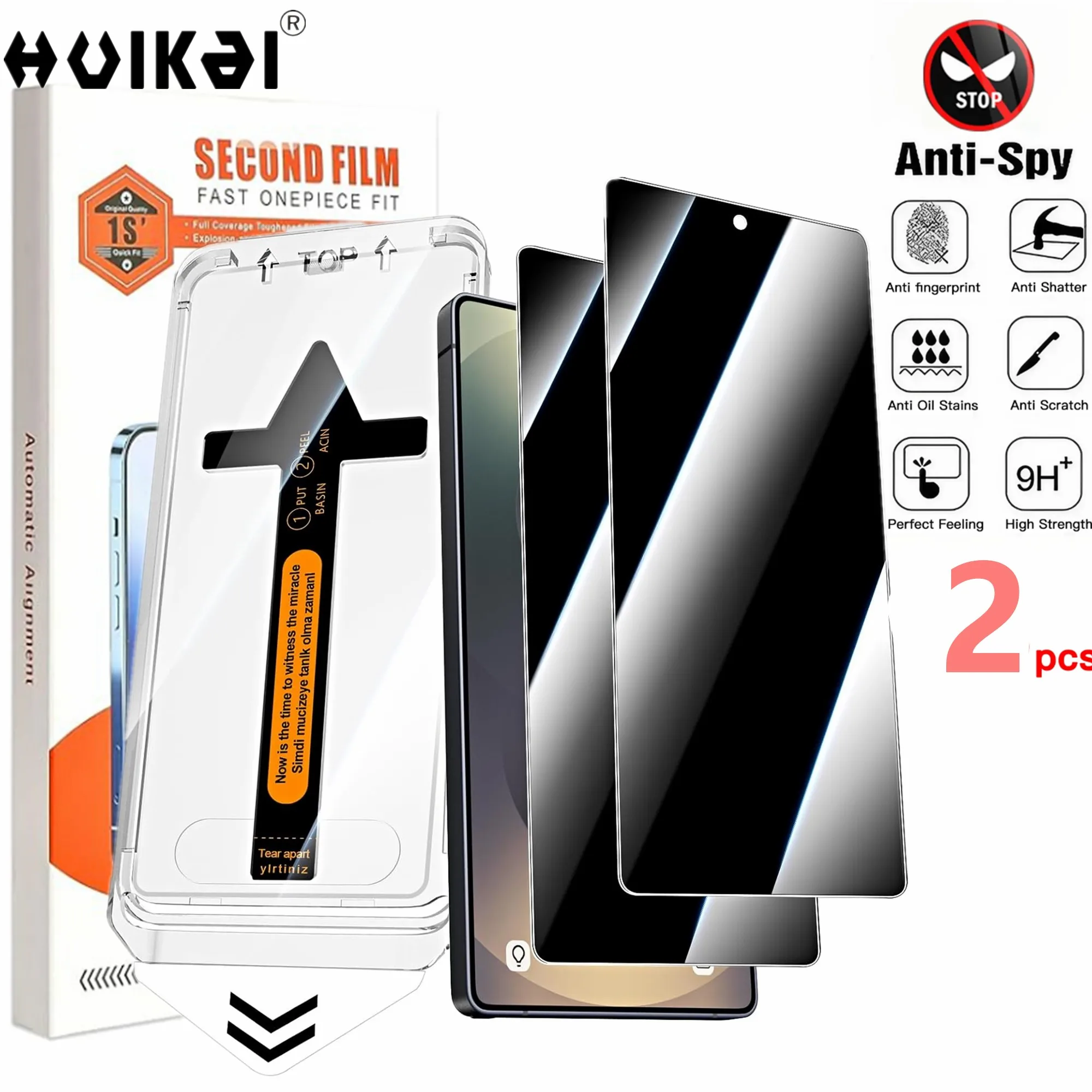 2 Pack For Samsung Galaxy S26 Ultra S25 S24 Tempered Privacy Glass Screen Protector  Auto Dust Elimination Bubble Free HD Covers