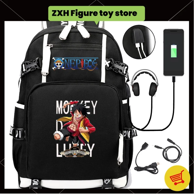 

New One Piece Luffy Anime Figure Student Boy Girl Schoolbag Goku Backpack Children Teenager Cartoon Waterproof School Bag