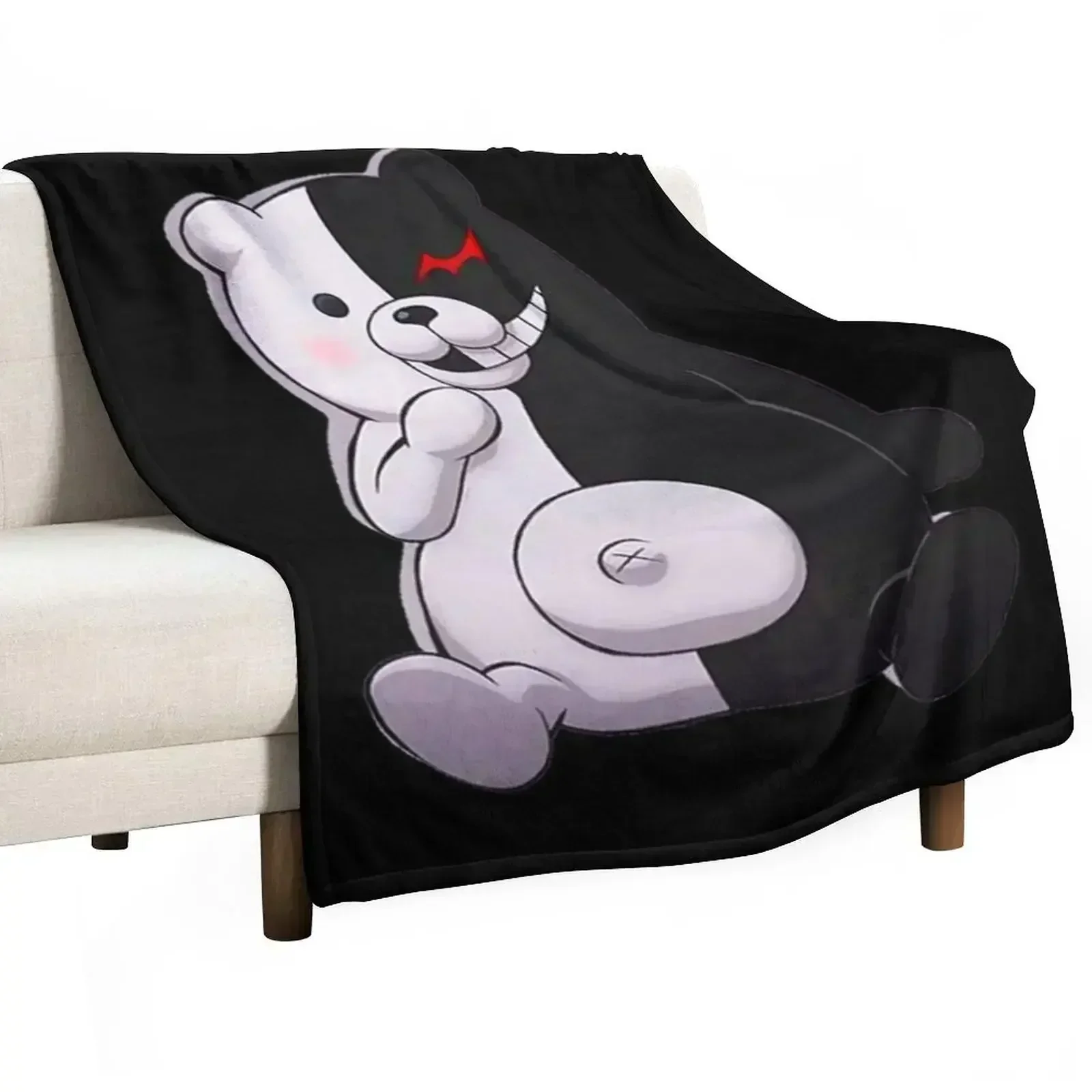

Monokuma and Monomi Sticker Throw Blanket Cozy Home Blanket Gift for Christmas Holiday