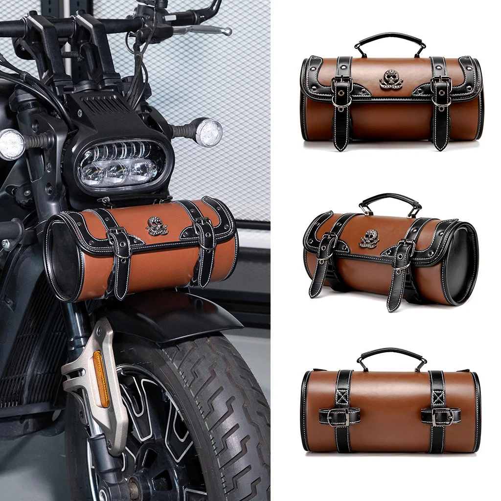 

European and American punk style contrasting color design motorcycle waterproof front hanging bag motorcycle modification