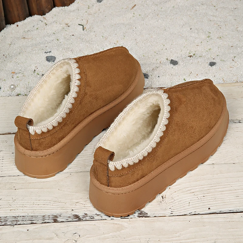 Winter Thick Sole Warm Snow Boots Women Comfortable Non Slip Platform Cotton Padded Shoes Woman Plus Size 43 Plush Short Booties view 6