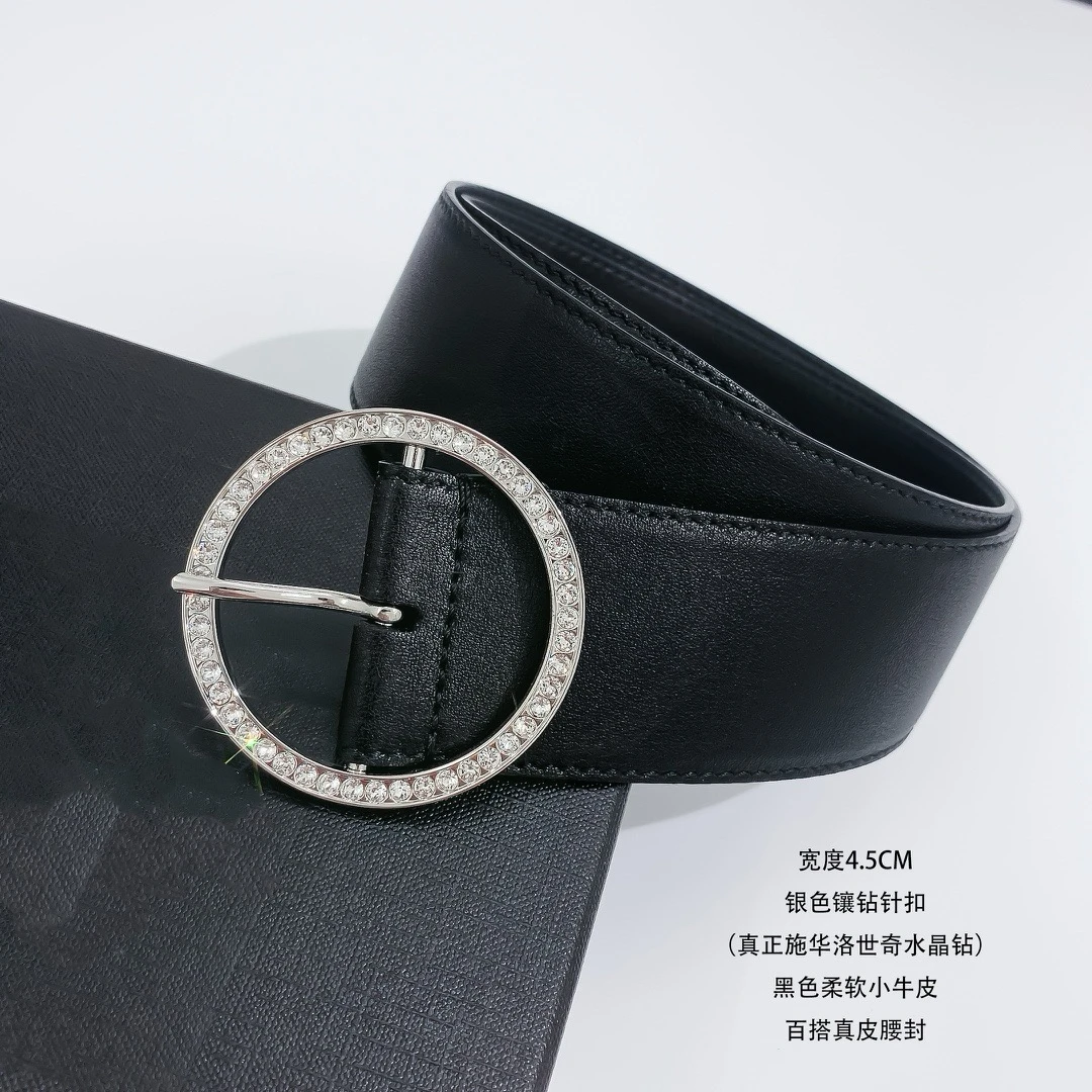 Luxury Brand Leather Women Waist Belt DesignerWomen Dress Party Cowhide Knot Belt Gold Alloy Buckle Waistband Jeans Female Gift