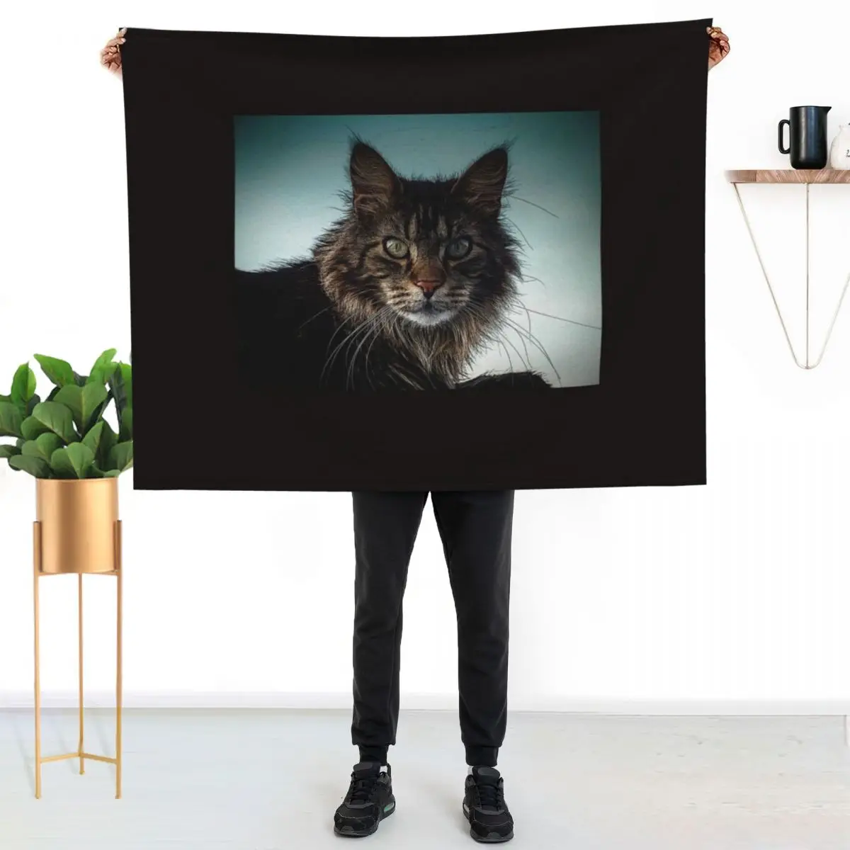 

maine coon cat Throw Blanket Fade Resistant Durable Throw Blanket