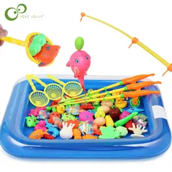 Children Boy girl fishing toy set suit magnetic play water baby toys fish square hot gift for kids