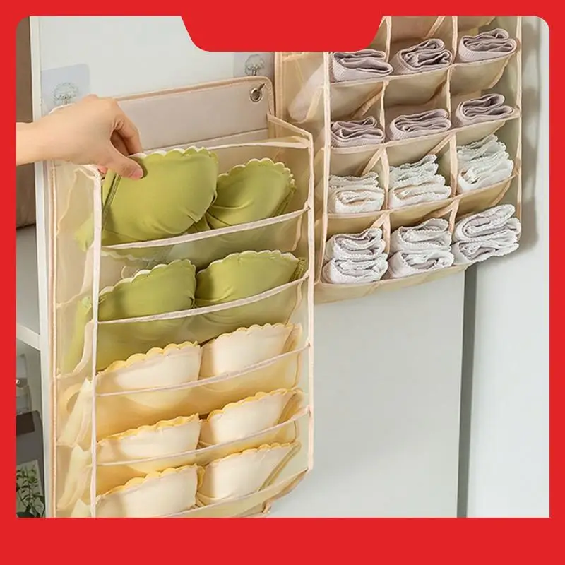 15/5 Grids Bra Underwear Compartment Bag Wardrobe Socks Garments Holder Bag Wall Hanging Clothes Storage Box Hanger Baga Durable