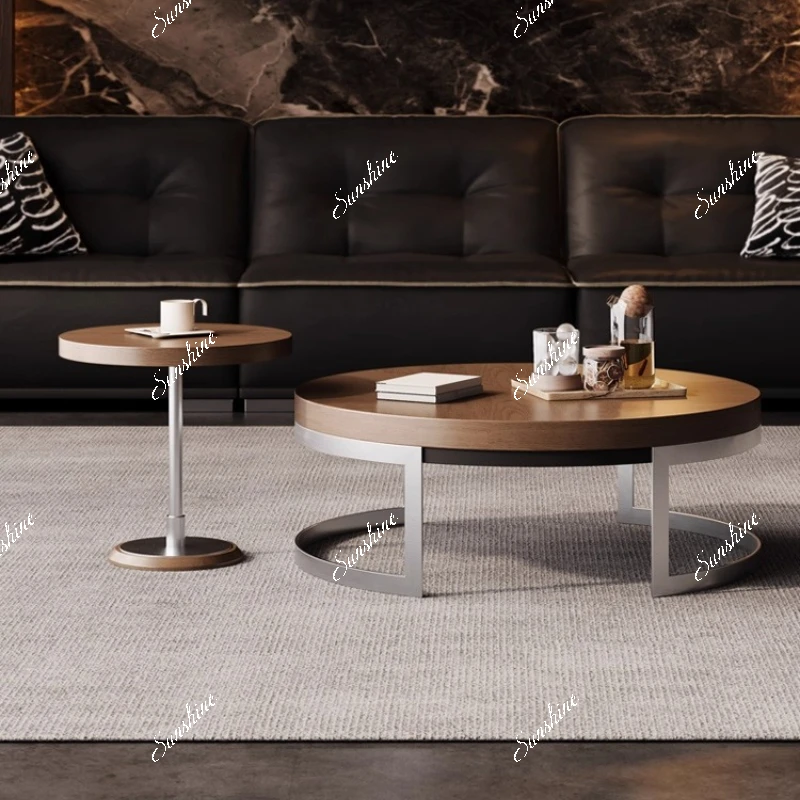 

Large and small round coffee table living room home furnishings, Italian retro and simple, combination, small apartment