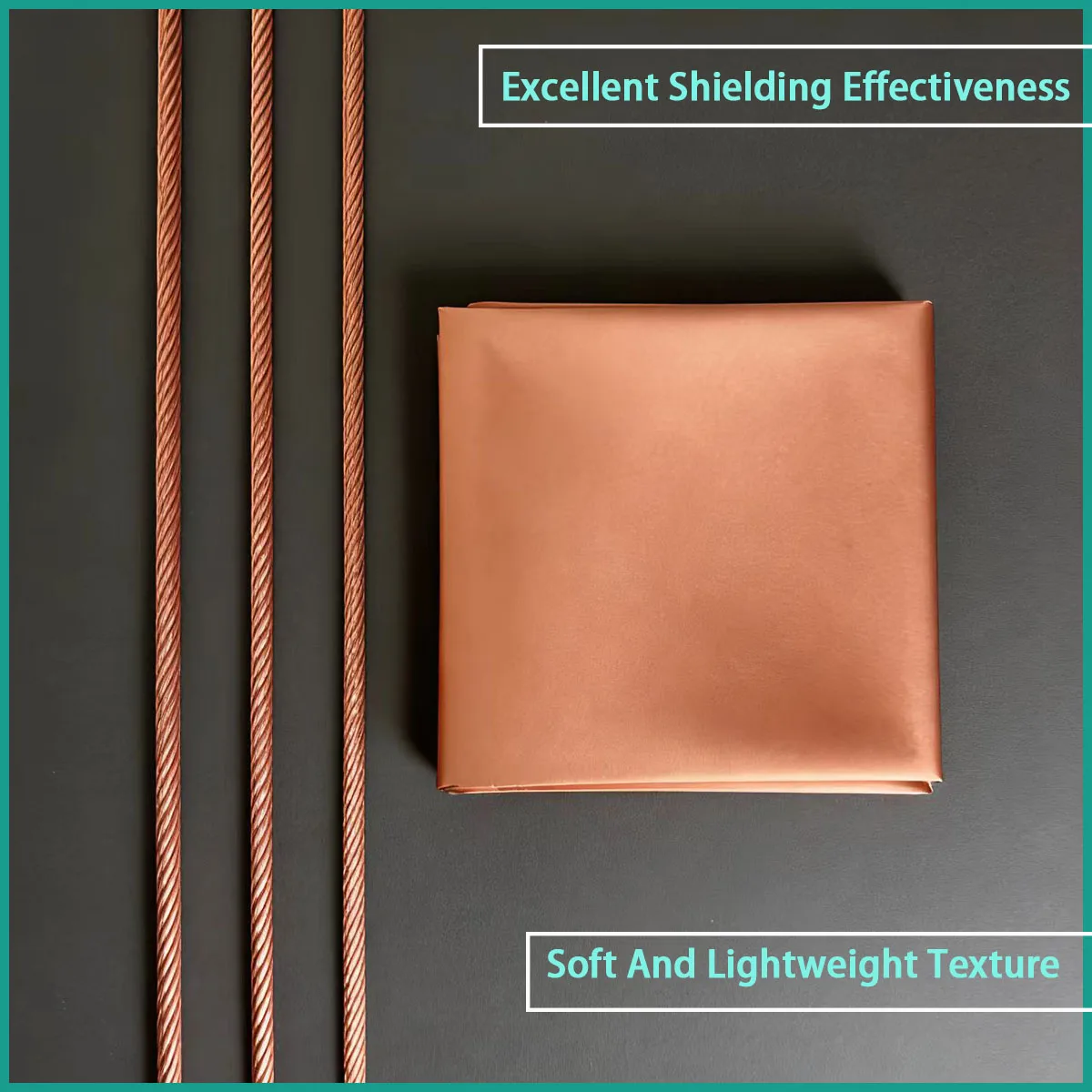 Size 2 * 1.1m-5 * 1.1m red copper Faraday fabric for electronic protection, signal shielding, etc