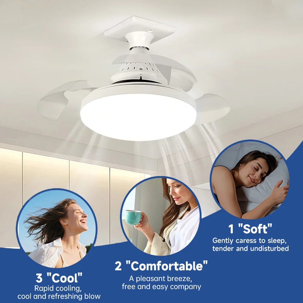 Smart LED Ceiling Fan Light Remote Control + APP Adjustable Color Temperature Brightness Lamps Living Room Bedroom Indoor Lights
