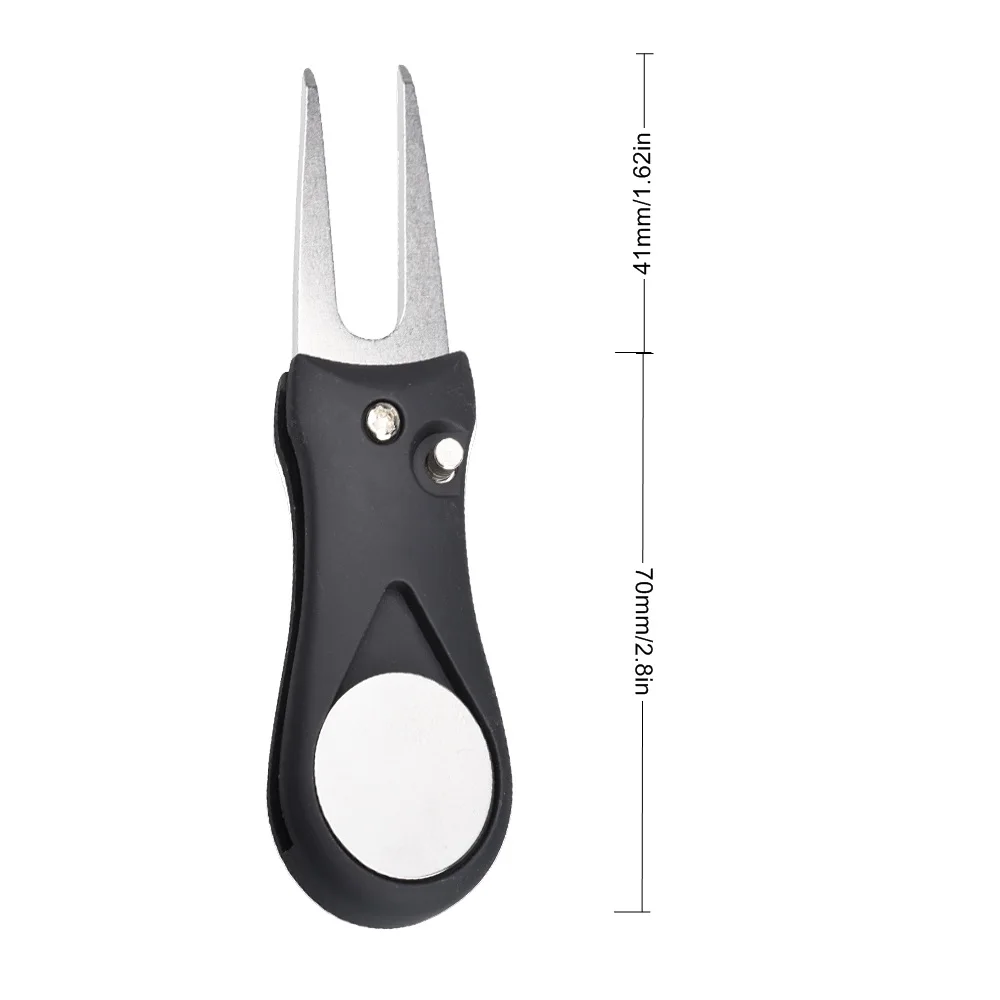 1PC Golf Pitchgabel Reparatur Werkzeug Mit Ball Marker Pitch Mark Gabel Golf Pitchfork Golf Zubehör Faltbare Pitchgabel Reparatur werkzeug – Detail 1