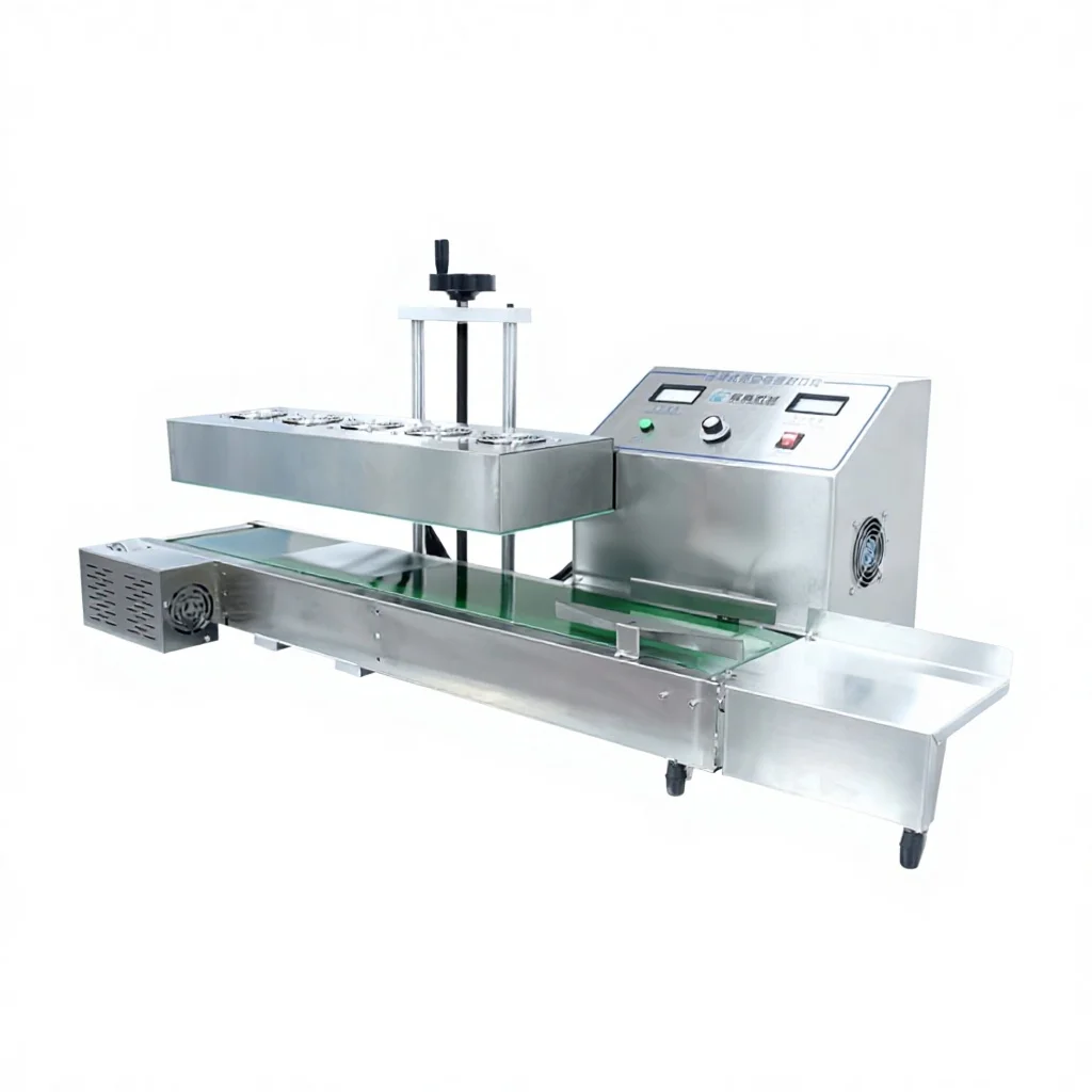 Continuous Air-Cooled Electromagnetic Induction Sealing Machine for Aluminum Foil Gasket Bottle Cap Packaging Honey Glass Water
