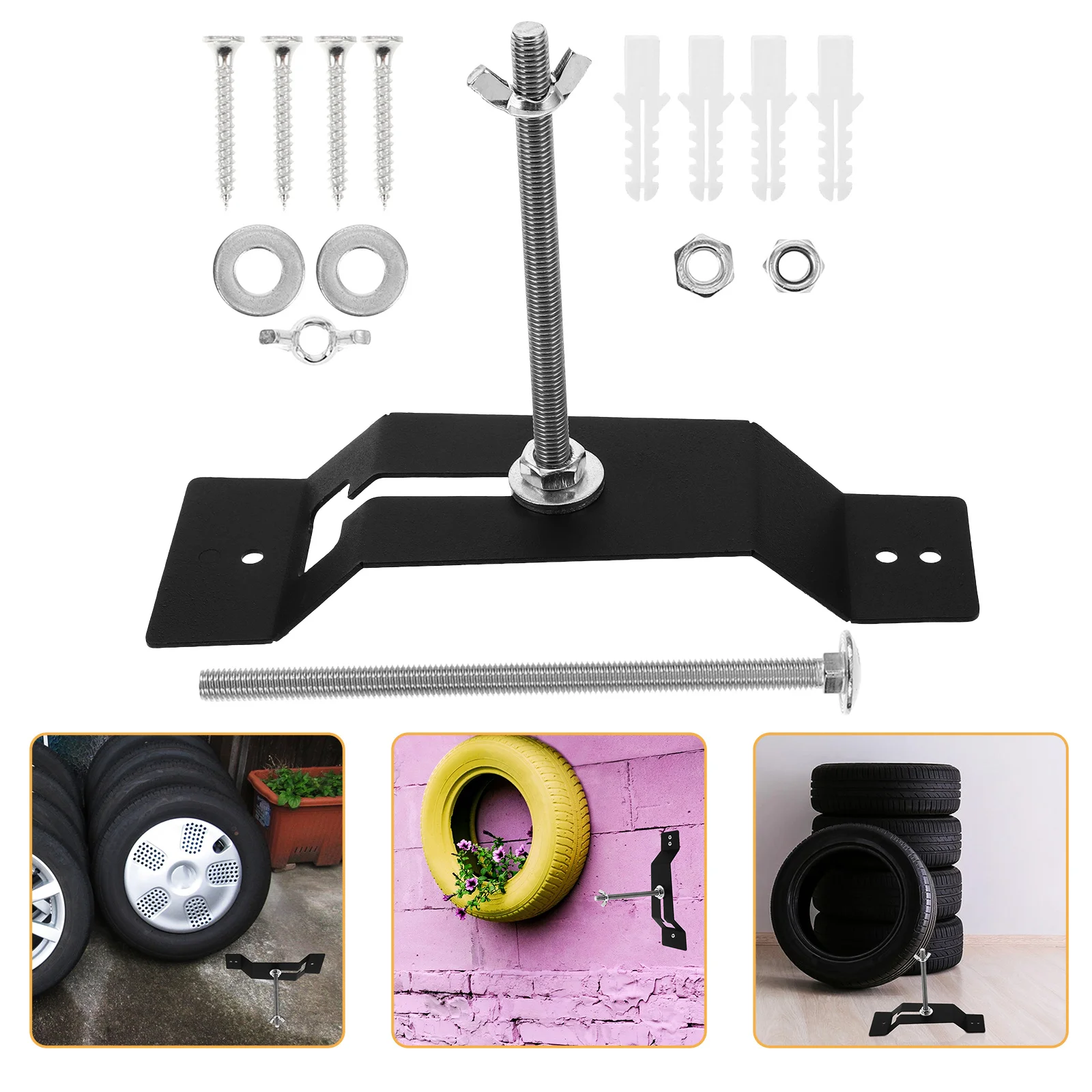 

1Set Wall Mount Spare Tire Carrier Bracket for Trailer Heavy Duty Spare Tire Mount Rack Enclosed Trailer Wheel Bracket