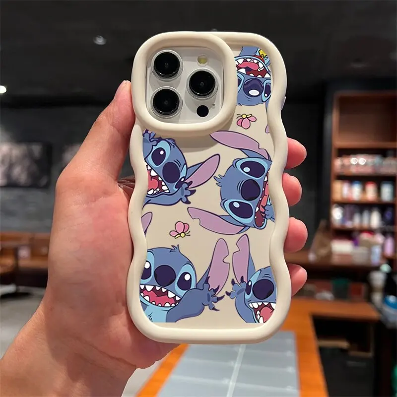 خمسة لطيف غرزة جراب هاتف آيفون 16E 15 16 14 13 12 11 برو ماكس زائد 7 + 8 + 7 8 6S زائد SE 2022 لون الحلوى غطاء سيليكون #6