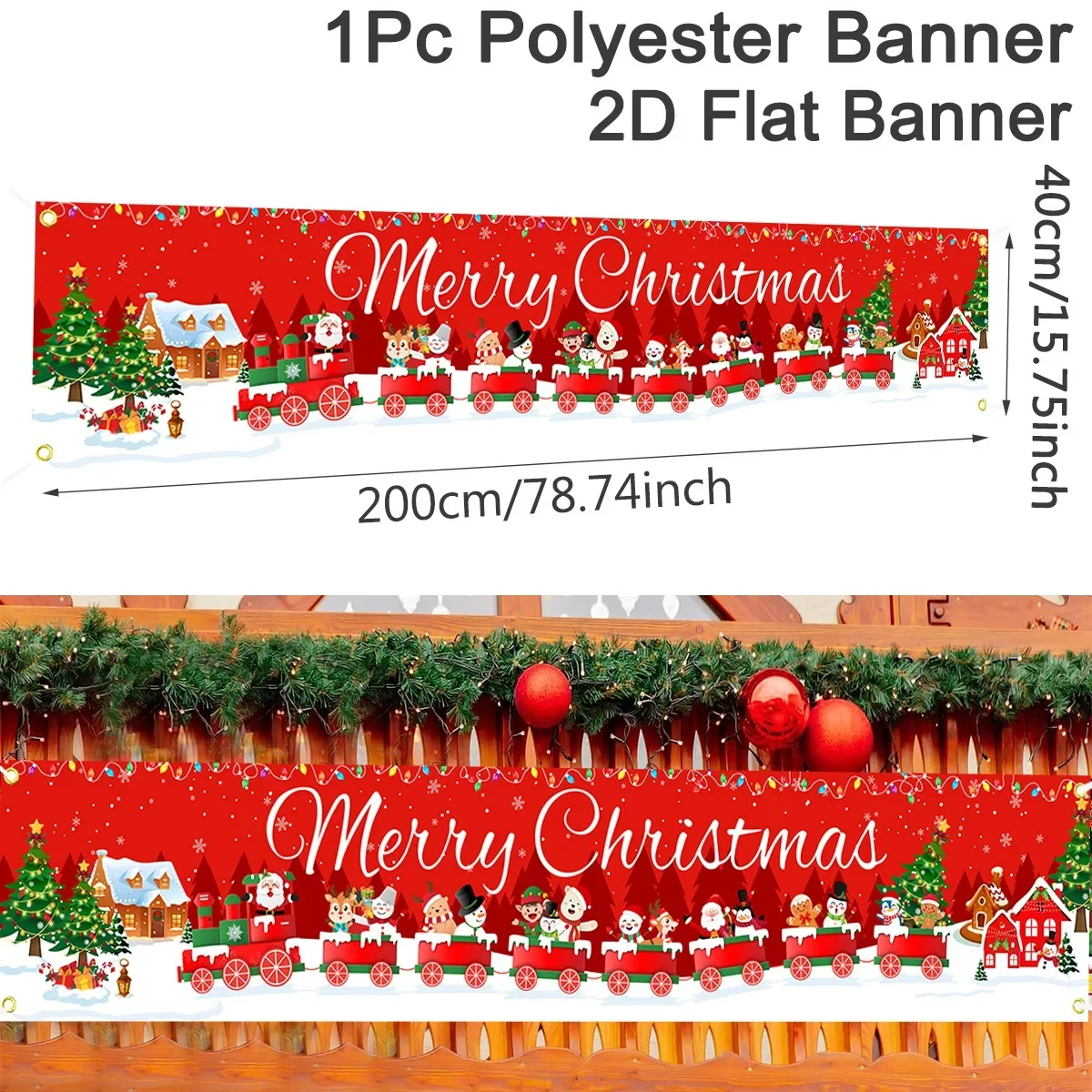 VIKAMA Banner met kerstthema 2026 Nieuwjaar Happy Family Decoratie Binnenplaats Hangende Achtergrond Feestdecoratie